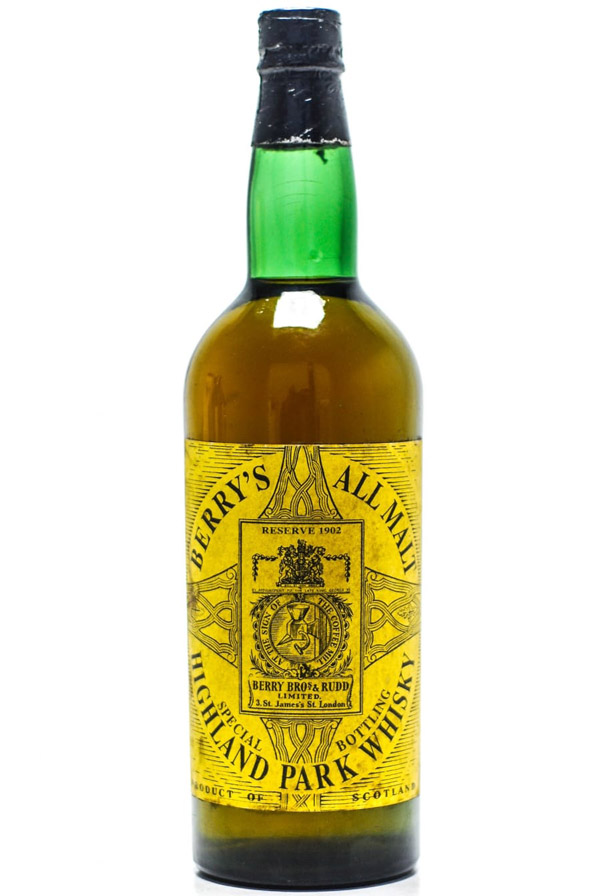 Une bouteille du Highland Park 1902 de chez Berry Bros and Rudd dont l’authenticité est aujourd’hui contestée.
